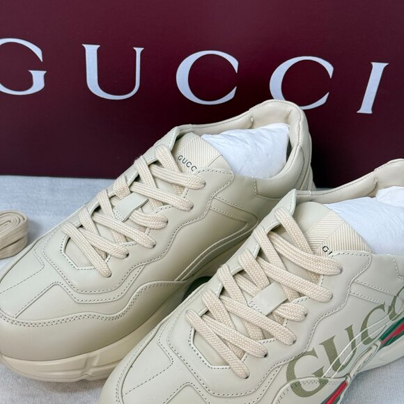 Gucci Monogram Sneakers in Cream and Black - Picture 5 of 7